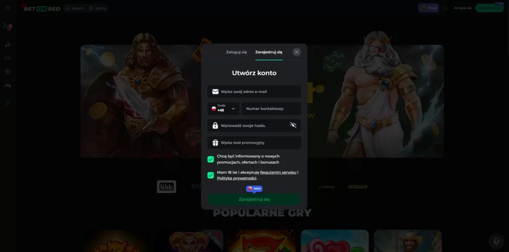 BetOnRed Strona Rejestracji